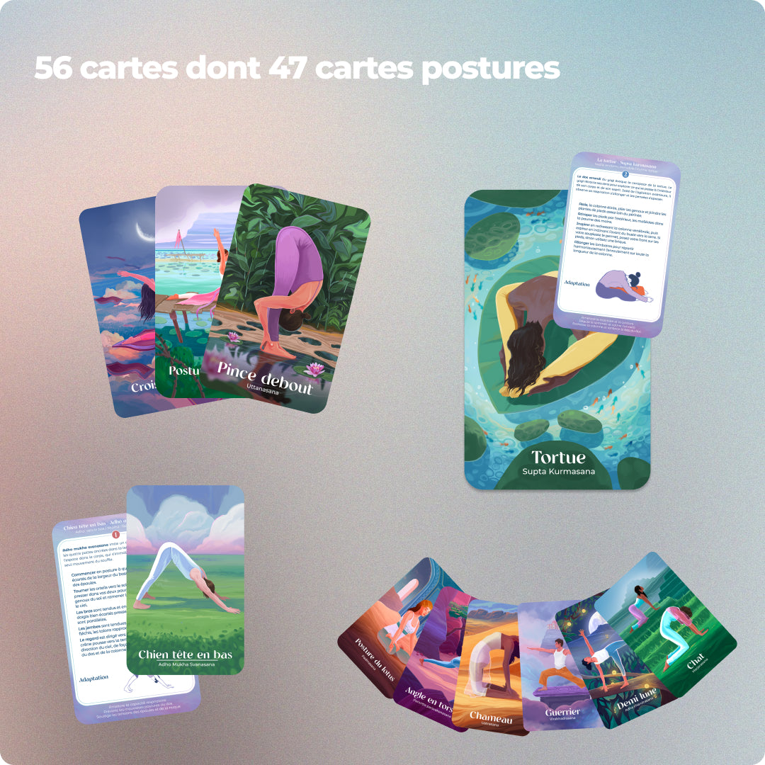 Jeu de 56 cartes de yoga - Hatha asana